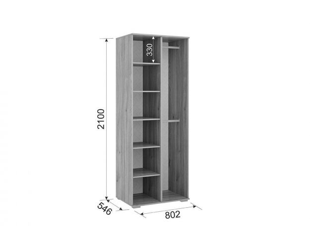  Шкаф двухдверный Алина 03.01 дуб мария / белый