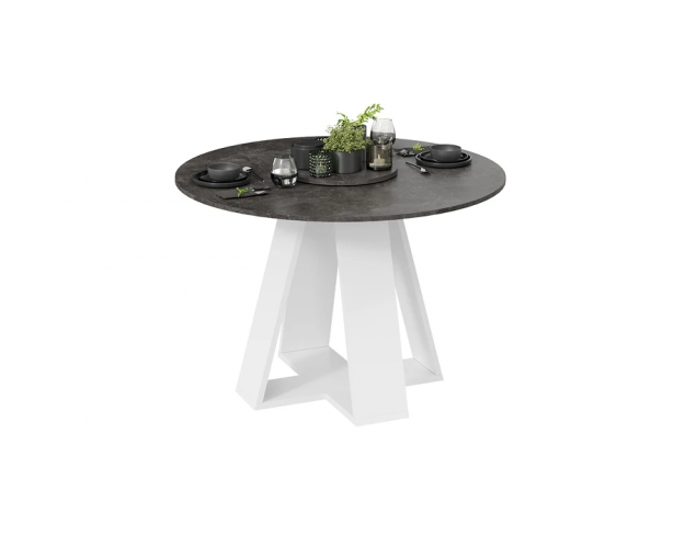 Стол обеденный Райнер тип 1 белый / ателье темный